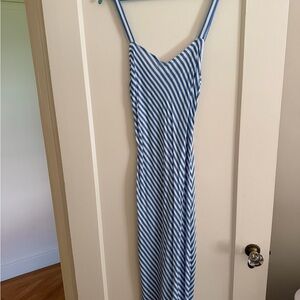 J.Crew Blue & White Striped Slip Dress Size 4 Midi